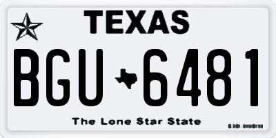 TX license plate BGU6481