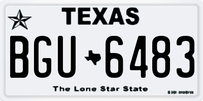 TX license plate BGU6483