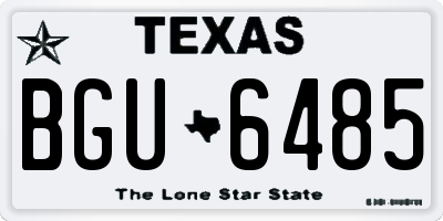 TX license plate BGU6485