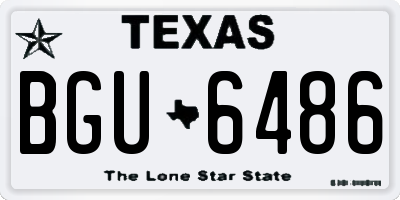 TX license plate BGU6486