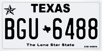 TX license plate BGU6488