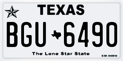 TX license plate BGU6490