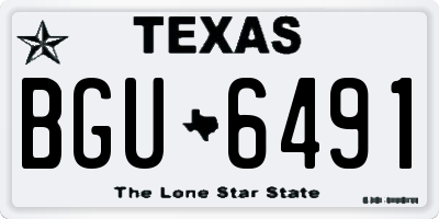 TX license plate BGU6491
