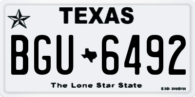 TX license plate BGU6492