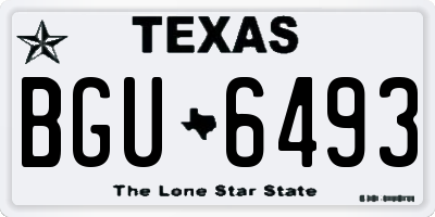 TX license plate BGU6493
