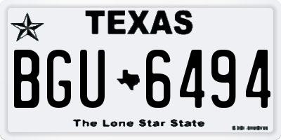 TX license plate BGU6494