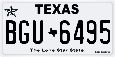 TX license plate BGU6495