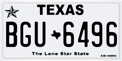 TX license plate BGU6496
