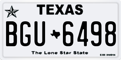 TX license plate BGU6498
