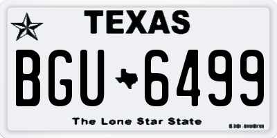 TX license plate BGU6499