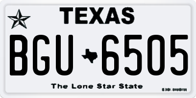 TX license plate BGU6505