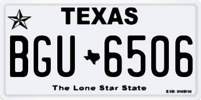 TX license plate BGU6506