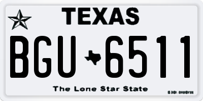 TX license plate BGU6511