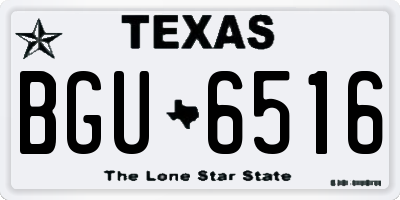 TX license plate BGU6516