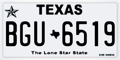 TX license plate BGU6519