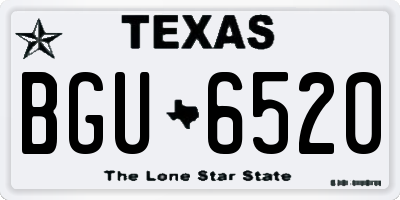 TX license plate BGU6520