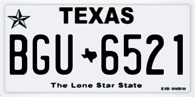 TX license plate BGU6521