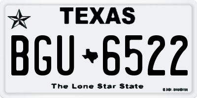 TX license plate BGU6522