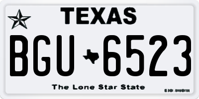 TX license plate BGU6523