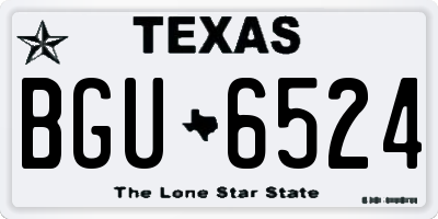 TX license plate BGU6524
