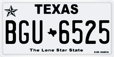 TX license plate BGU6525