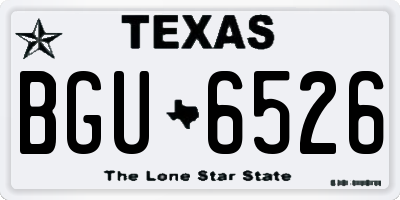 TX license plate BGU6526