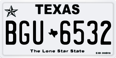 TX license plate BGU6532