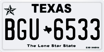 TX license plate BGU6533