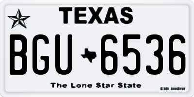 TX license plate BGU6536