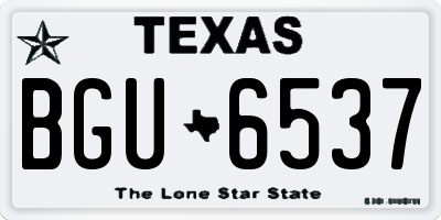 TX license plate BGU6537
