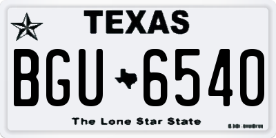 TX license plate BGU6540