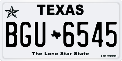 TX license plate BGU6545