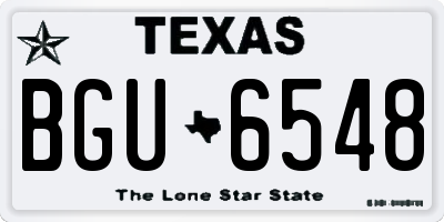 TX license plate BGU6548