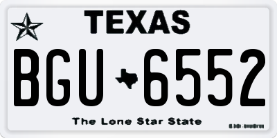 TX license plate BGU6552