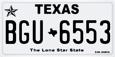 TX license plate BGU6553