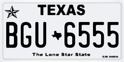 TX license plate BGU6555