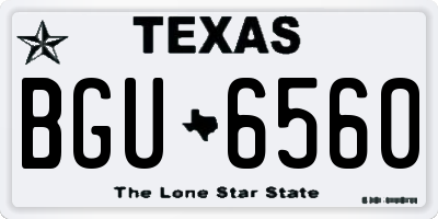 TX license plate BGU6560