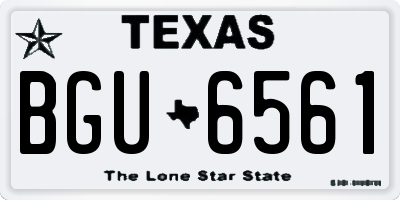 TX license plate BGU6561