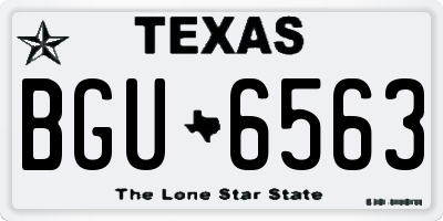 TX license plate BGU6563