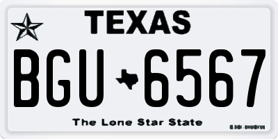 TX license plate BGU6567