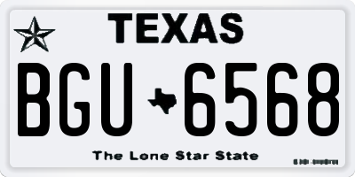 TX license plate BGU6568