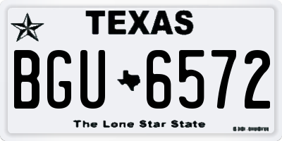 TX license plate BGU6572