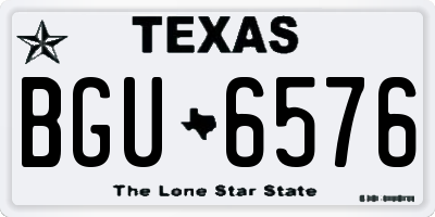 TX license plate BGU6576