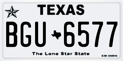 TX license plate BGU6577