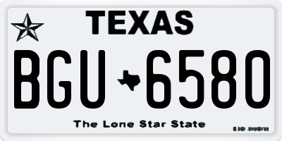 TX license plate BGU6580