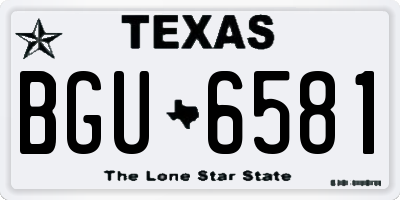 TX license plate BGU6581