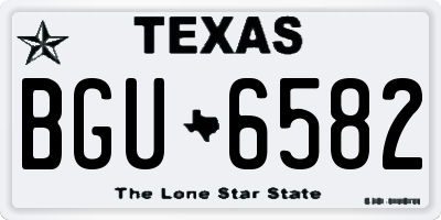 TX license plate BGU6582