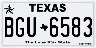TX license plate BGU6583