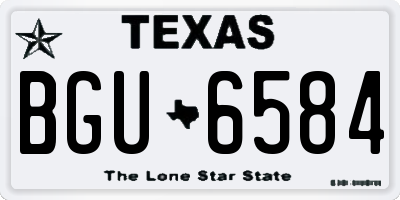 TX license plate BGU6584