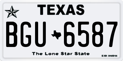 TX license plate BGU6587